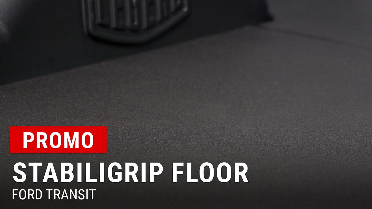 Upgrade your Ford Transit with the StabiliGrip Cargo Van Floor. Anti-slip and easy to install, this rigid floor provides a secure workspace.