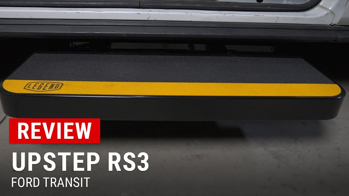 Review of Legend's UpStep RS3 Automatic Step for Ford Transit vans at Upfit Supply. Automatic deployment, robust build, and easy install.