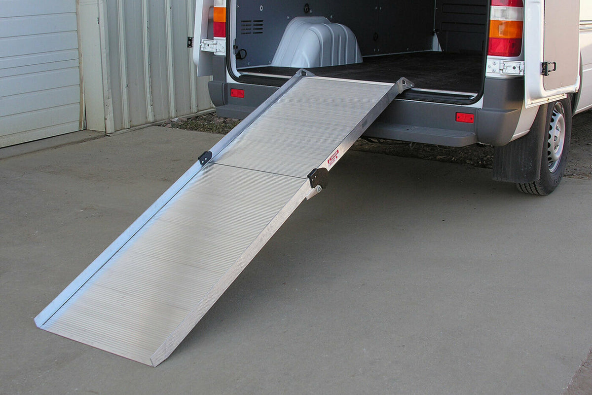 Ramp attached to the back of cargo van