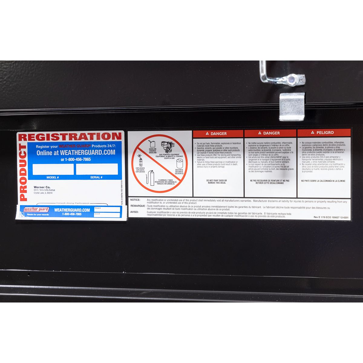 Weather Guard Crossover Tool Box Gloss Black Steel Low Profile Model 120-5-04