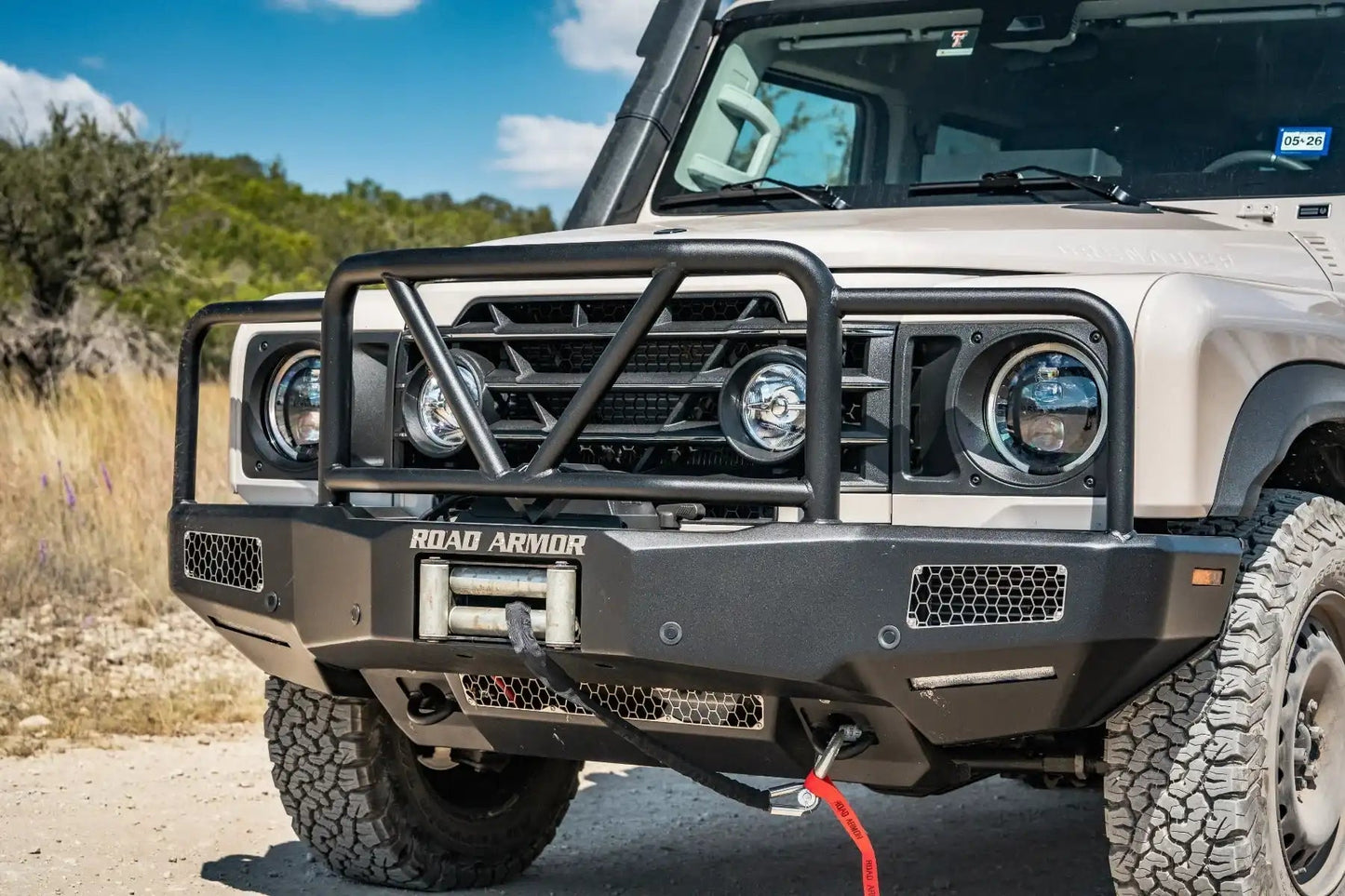 Road Armor Vaquero Front Bumper Accessory Winch Plate 2024-2026 GMC 2500 3500 - 2242VF-WPB