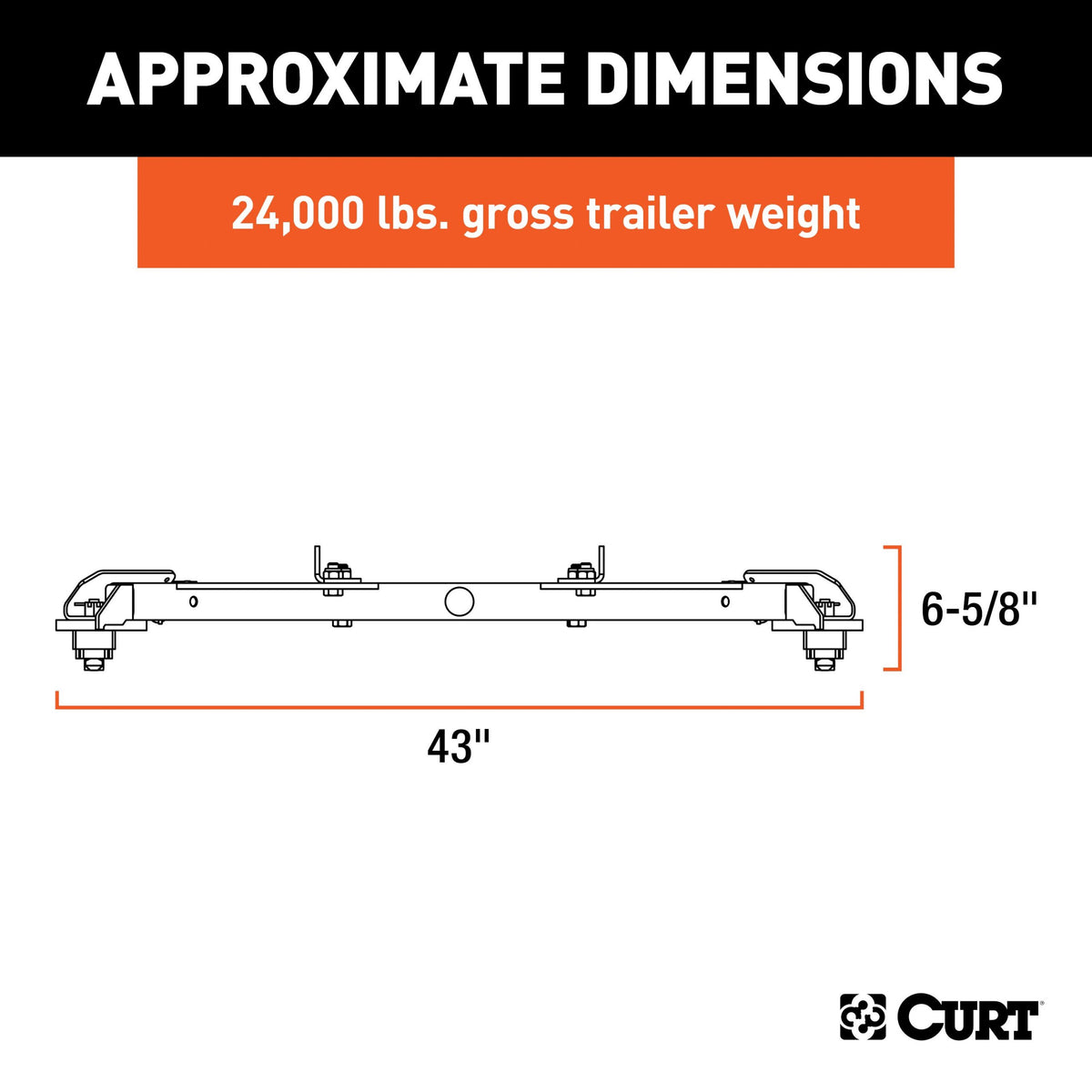 CURT Puck System 5th Wheel Roller Adapter, 24K, Select Ram 2500, 3500, 6.5' Bed - 16022