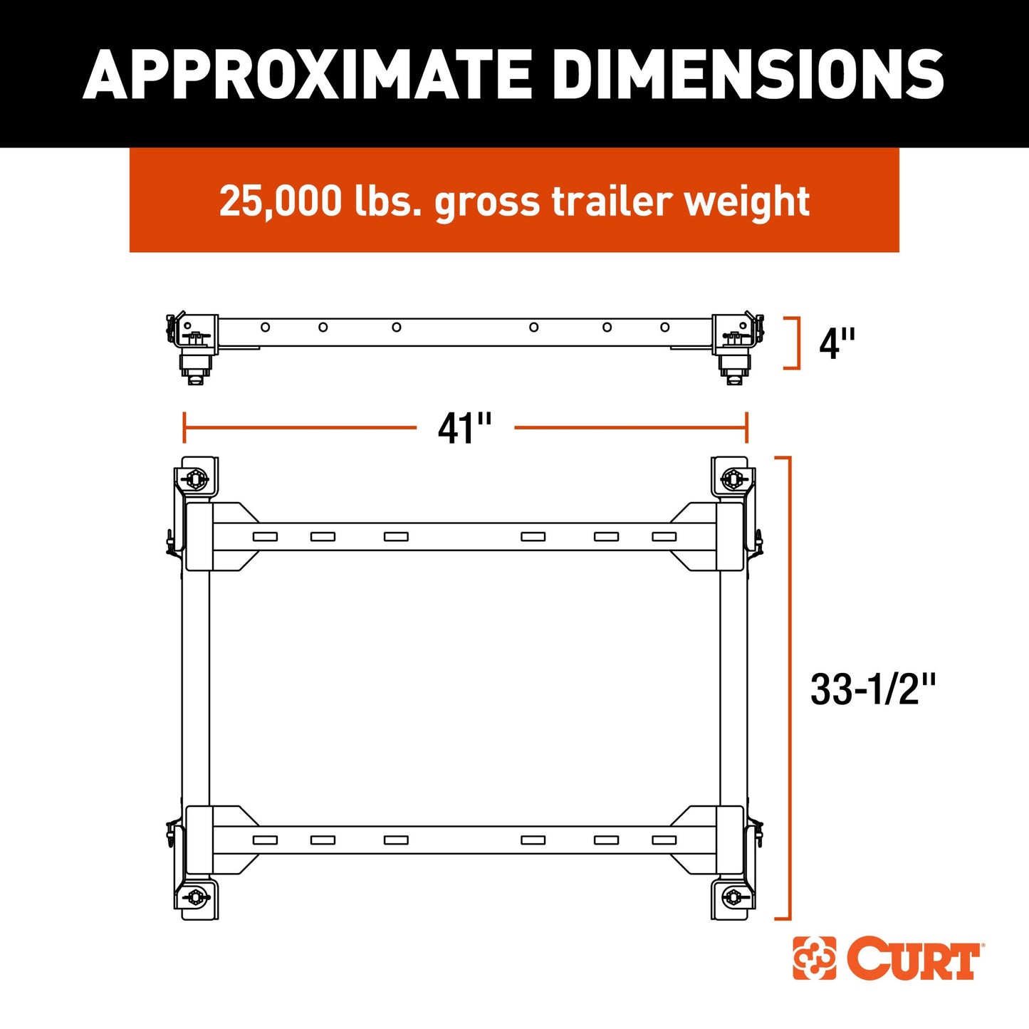 CURT Puck System 5th Wheel Adapter with Rails, Select Ram 2500, 3500 - 16042