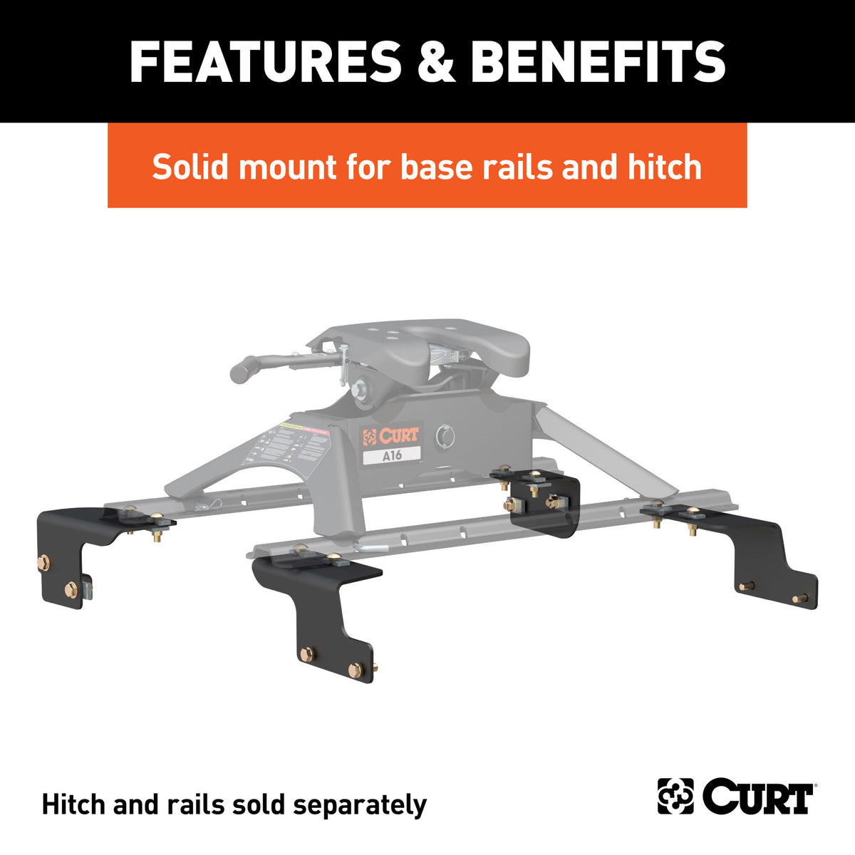 CURT Custom 5th Wheel Brackets, Select Toyota Tundra, 6.5' Bed (No Extended Crew Cab) - 16468