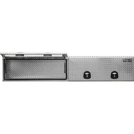 Buyers Products 96-in x 16-in x 13-in Diamond Tread Aluminum Topsider Truck Box with Flip-Up Doors - 1701361