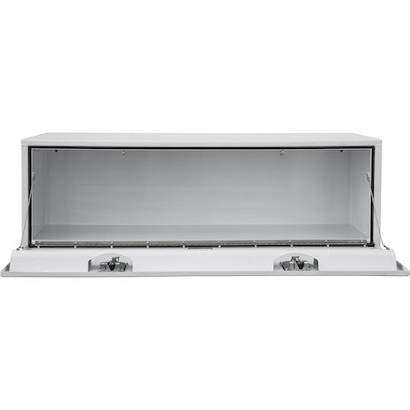 Buyers Products 18x18x60-in White Steel Underbody Truck Box with 2 Paddle Latches - 1702215