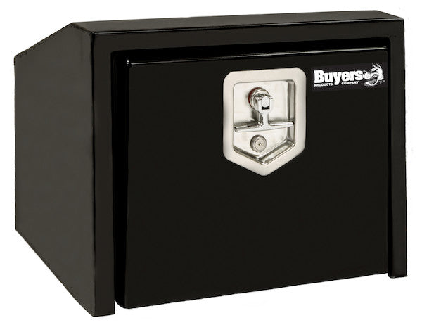 Buyers Products 18-in x 14-in x 12-in Black Steel Underbody Truck Box with Slanted Back - 1703351