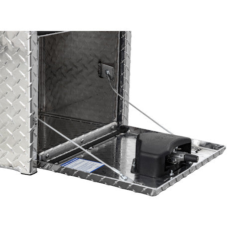 Buyers Products 14/10.74x12x18-in Diamond Tread Aluminum Underbody Truck Box with Slanted Back - 1705163