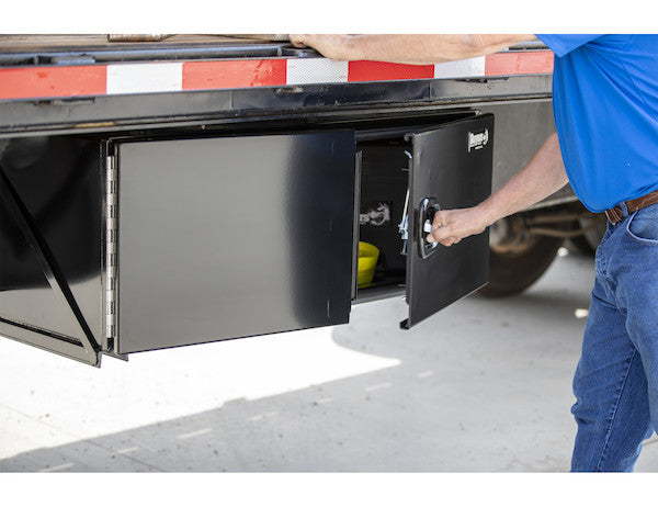 Buyers Products 24x24x48-in Black Smooth Aluminum Underbody Truck Tool Box - Double Barn Door, 3-Point Compression Latch - 1705840