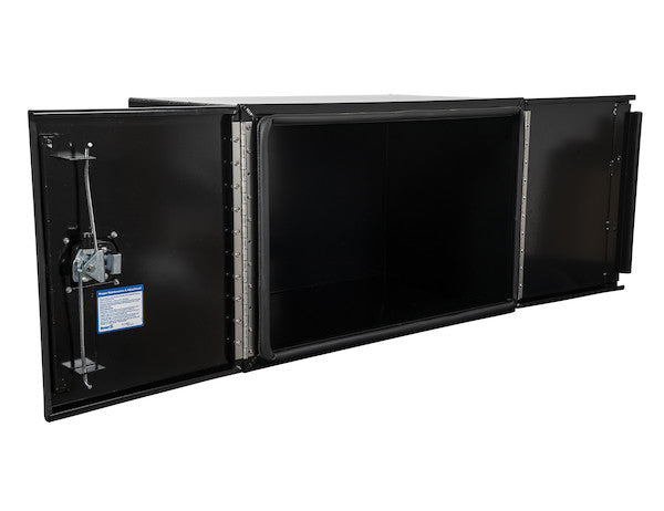 Buyers Products 30-in x 24-in x 24-in Pro Series Black Smooth Aluminum Underbody Truck Box with Barn Door - Double Barn Door - 1705933