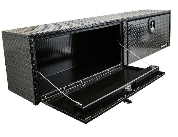 Buyers Products 88-in x 16-in x 13-in Gloss Black Diamond Tread Aluminum Topsider Truck Box - 1721556