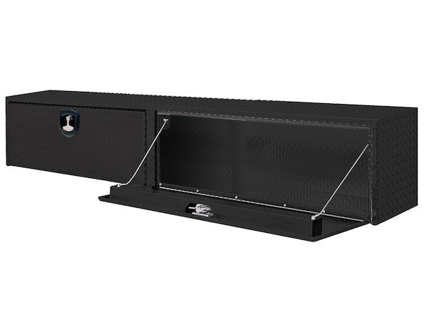 Buyers Products 90-in x 18-in x 16-in Gloss Black Diamond Tread Aluminum Topsider Truck Box - 1721565