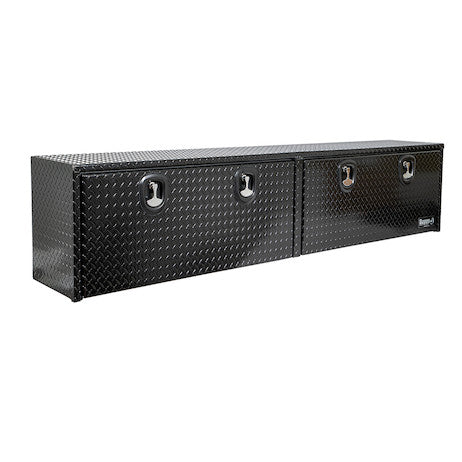 Buyers Products 96-in x 18-in x 16-in Gloss Black Diamond Tread Aluminum Topsider Truck Box - 1721568