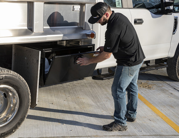 Buyers Products 18x18x36-in Black Steel Underbody Truck Box with 3-Point Latch - 1732305