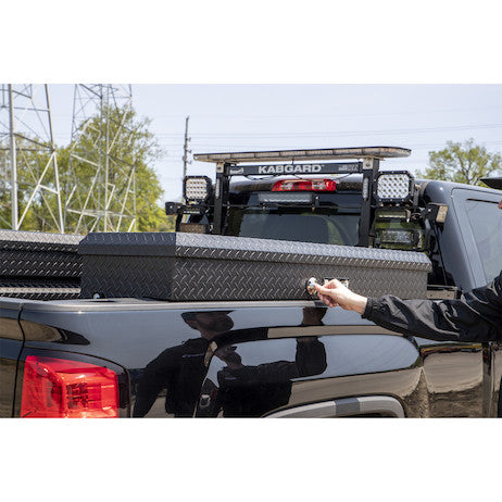 Buyers Products 56-in x 13-in x 16-in Textured Matte Black Diamond Tread Aluminum Lo-Sider Truck Tool Box - 1733025