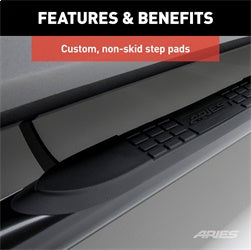ARIES 3-in Round Black Steel Nerf Bars for Ford F-150 SuperCrew (2007-2008) - 203015