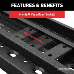 ARIES RidgeStep Black Steel 36-in / 96-in Cargo Van Running Boards for Ford E-Transit/Transit-150/Transit-250/Transit-350 (2015-2026) - 2055545