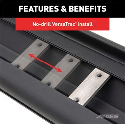 ARIES AscentStep 5-1/2-in x 91-in Black Steel Running Boards (No Brackets) for Chevrolet/GMC/Ford/RAM Cab & Chassis/Crew Cab/SuperCrew (1999-2026) - 2057991