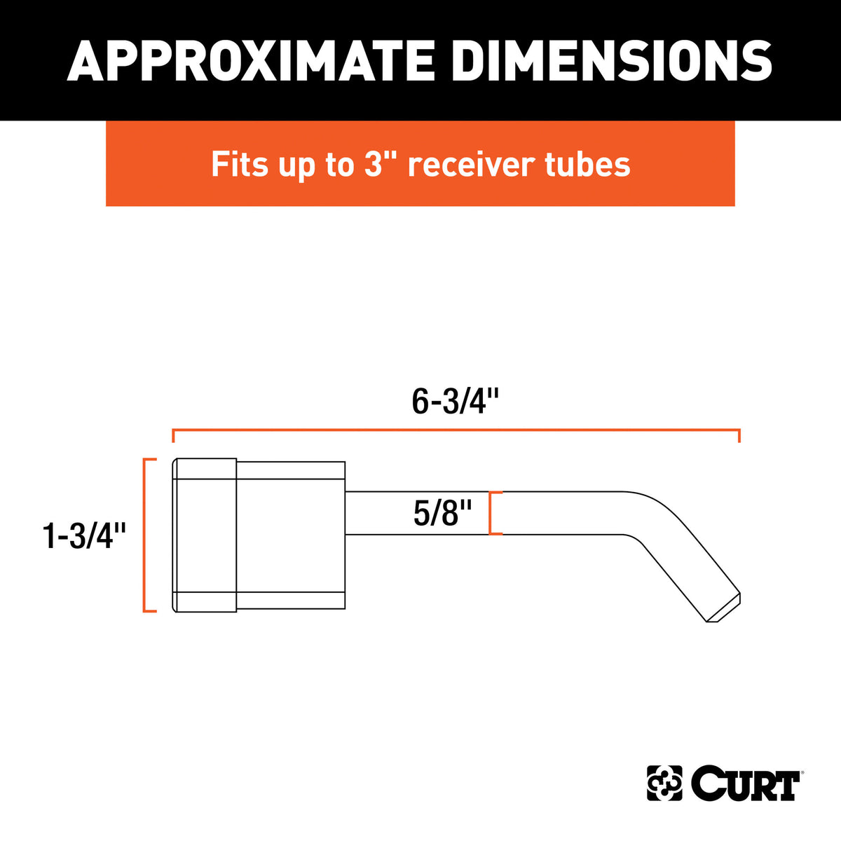 CURT 5/8" Hitch Lock (2", 2-1/2" or 3" Receiver, Deadbolt, Chrome) - 23021