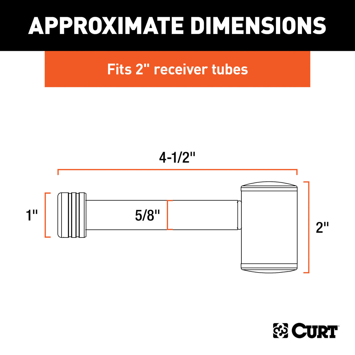 CURT 5/8" Hitch Lock (2" Receiver, Right-Angle, Stainless) - 23502