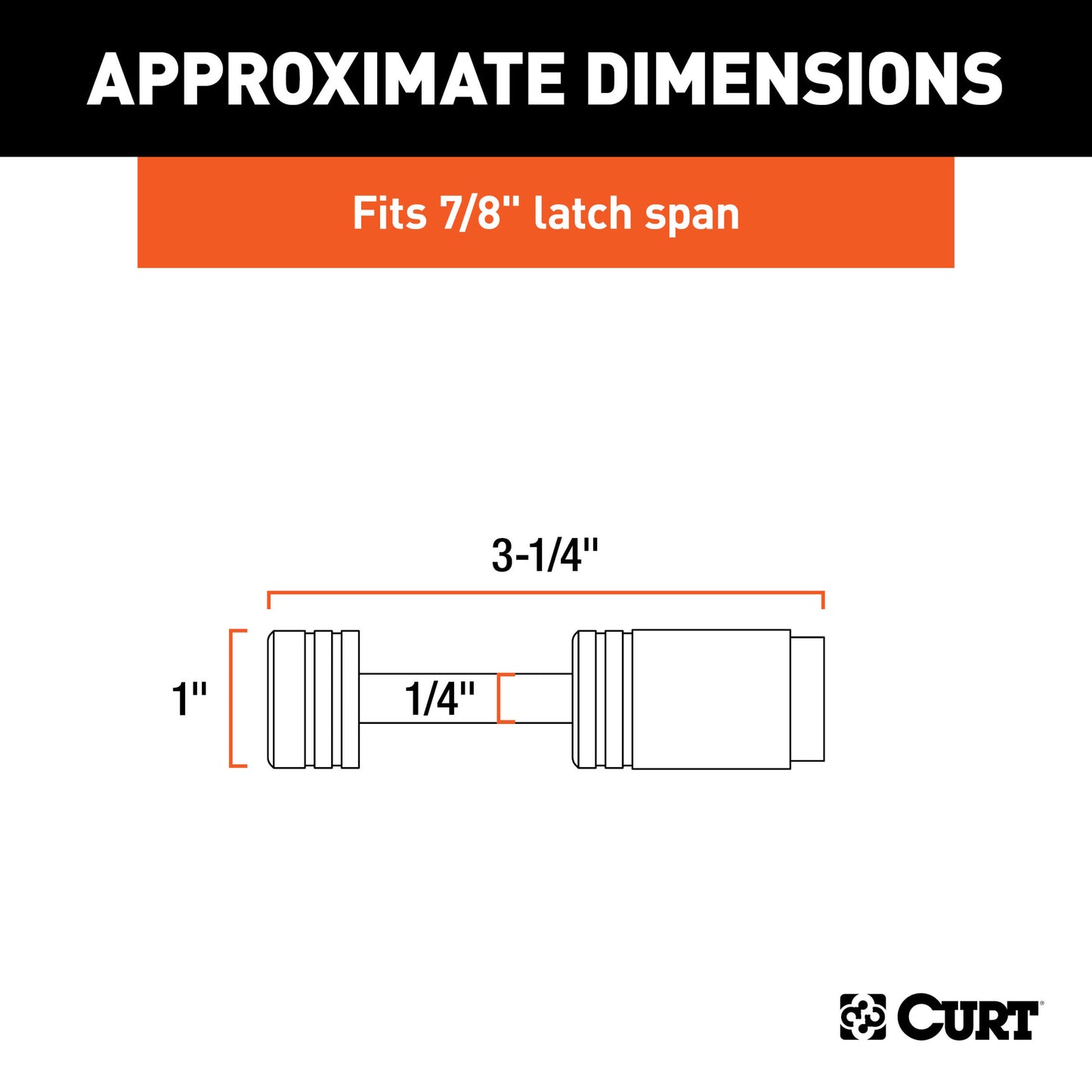 CURT Coupler Lock (1/4" Pin, 7/8" Latch Span, Barbell, Chrome) - 23520