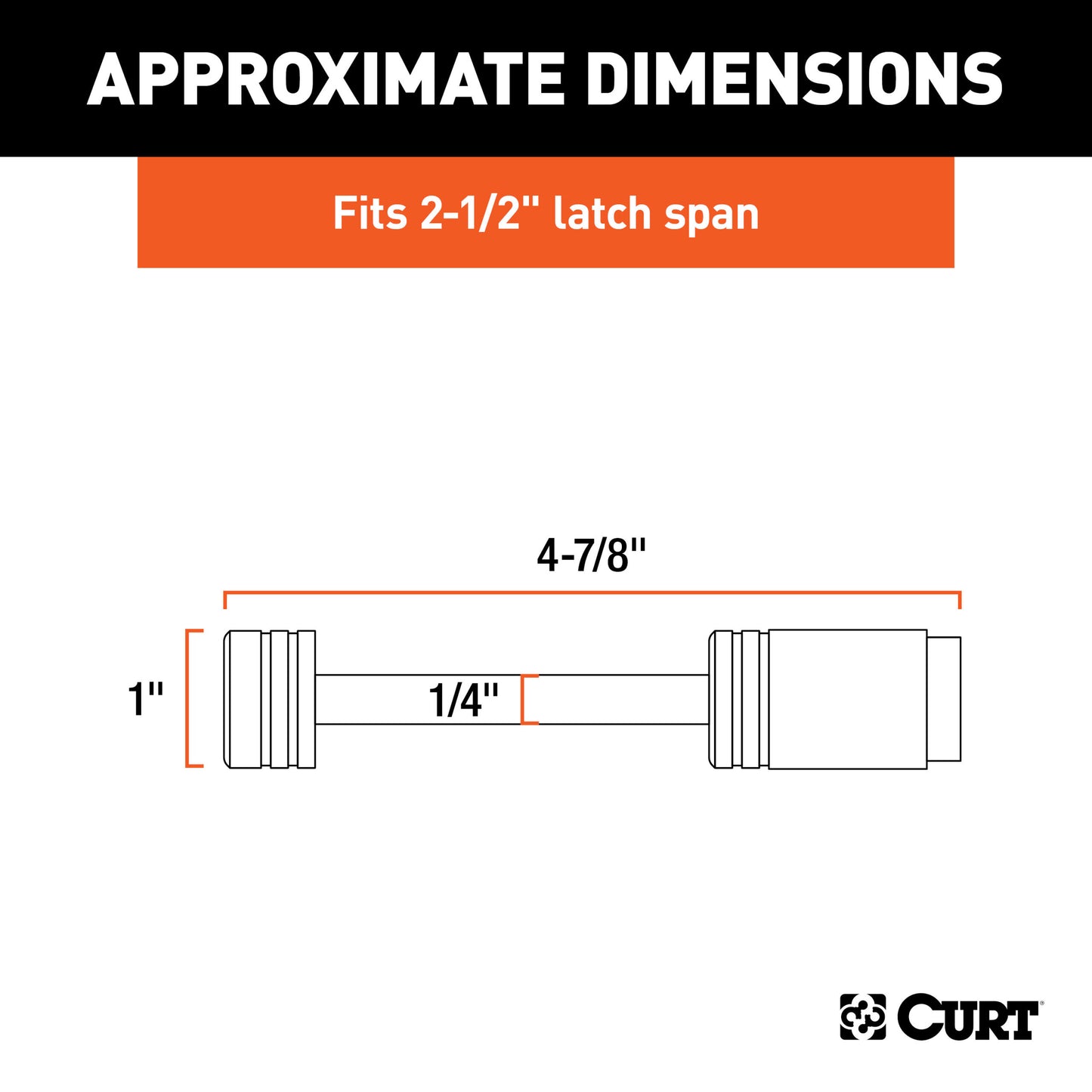 CURT Coupler Lock (1/4" Pin, 2-1/2" Latch Span, Barbell, Chrome) - 23522