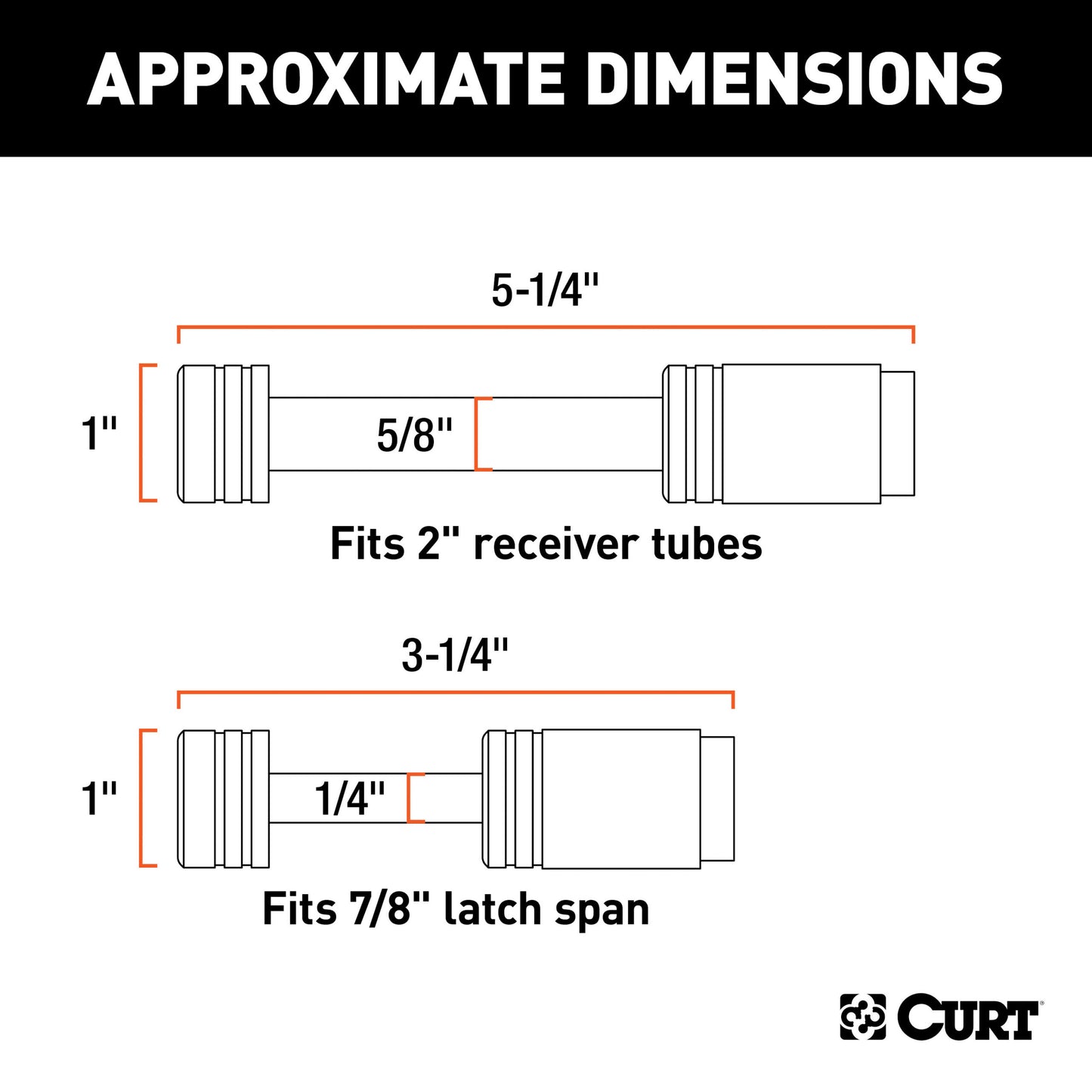 CURT Hitch & Coupler Lock Set (2" Receiver, 7/8" Latch) - 23526