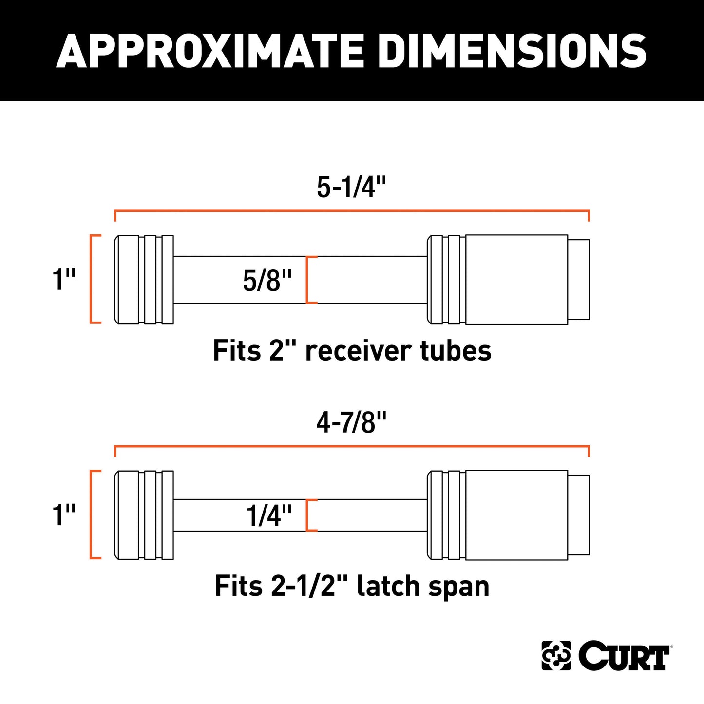 CURT Hitch & Coupler Lock Set (2" Receiver, 2-1/2" Latch) - 23527