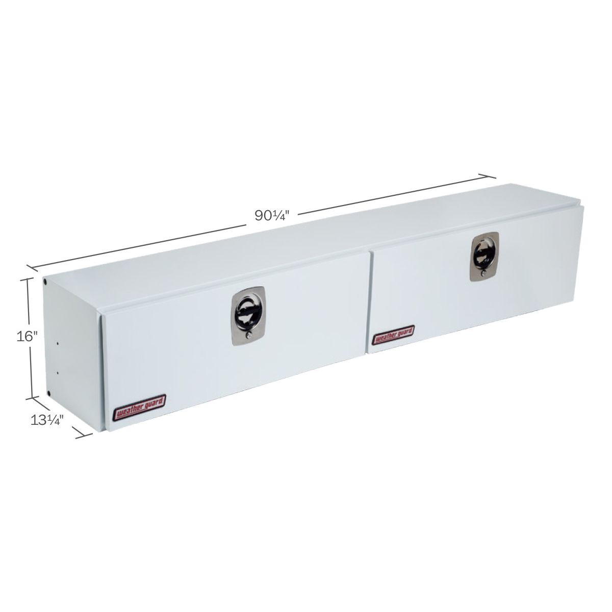 Weather Guard Steel Top Mount Box - 90.25-in x 13.25-in x 16-in - White - 290-3-02