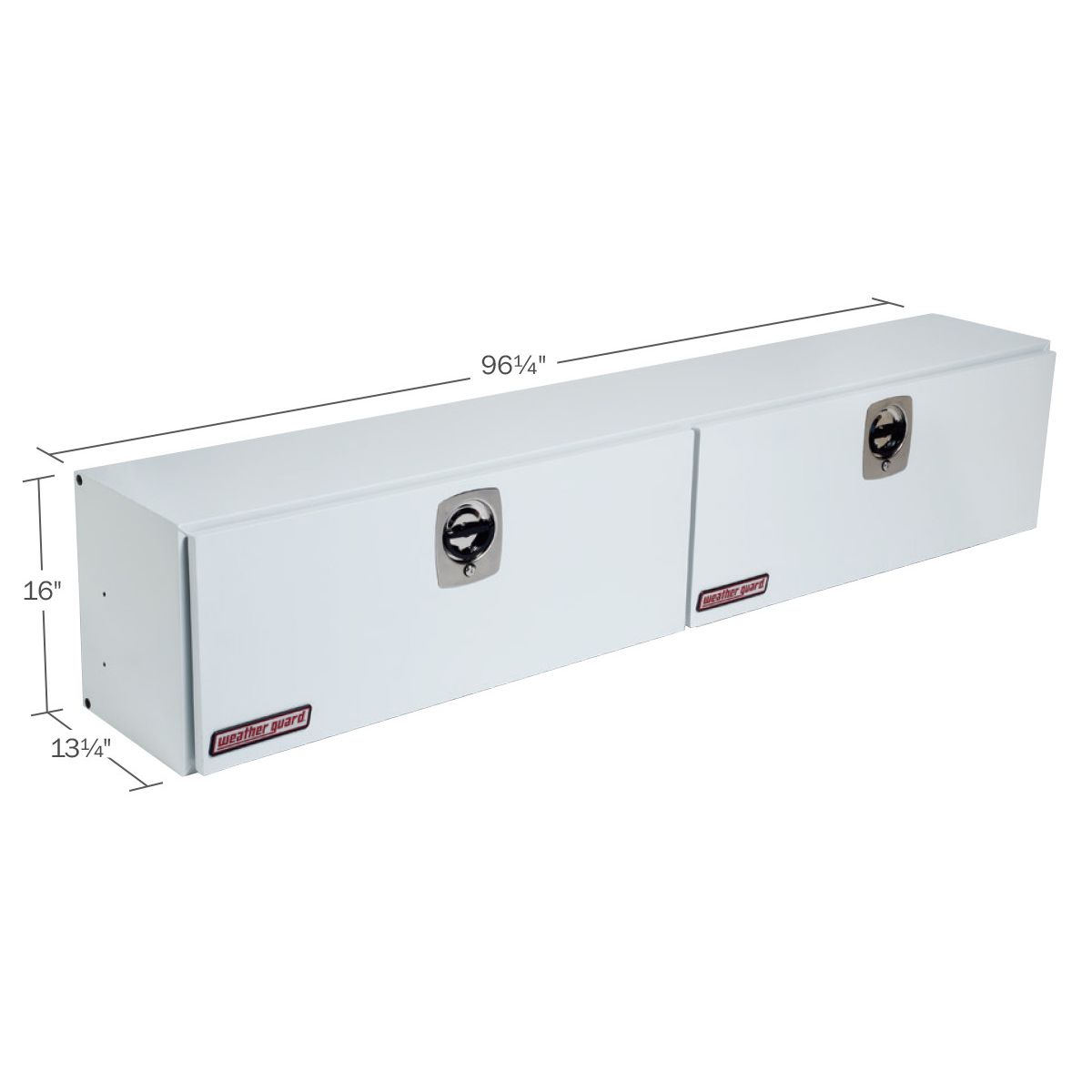 Weather Guard Steel Top Mount Box - 96.25-in x 13.25-in x 16-in - White - 296-3-02
