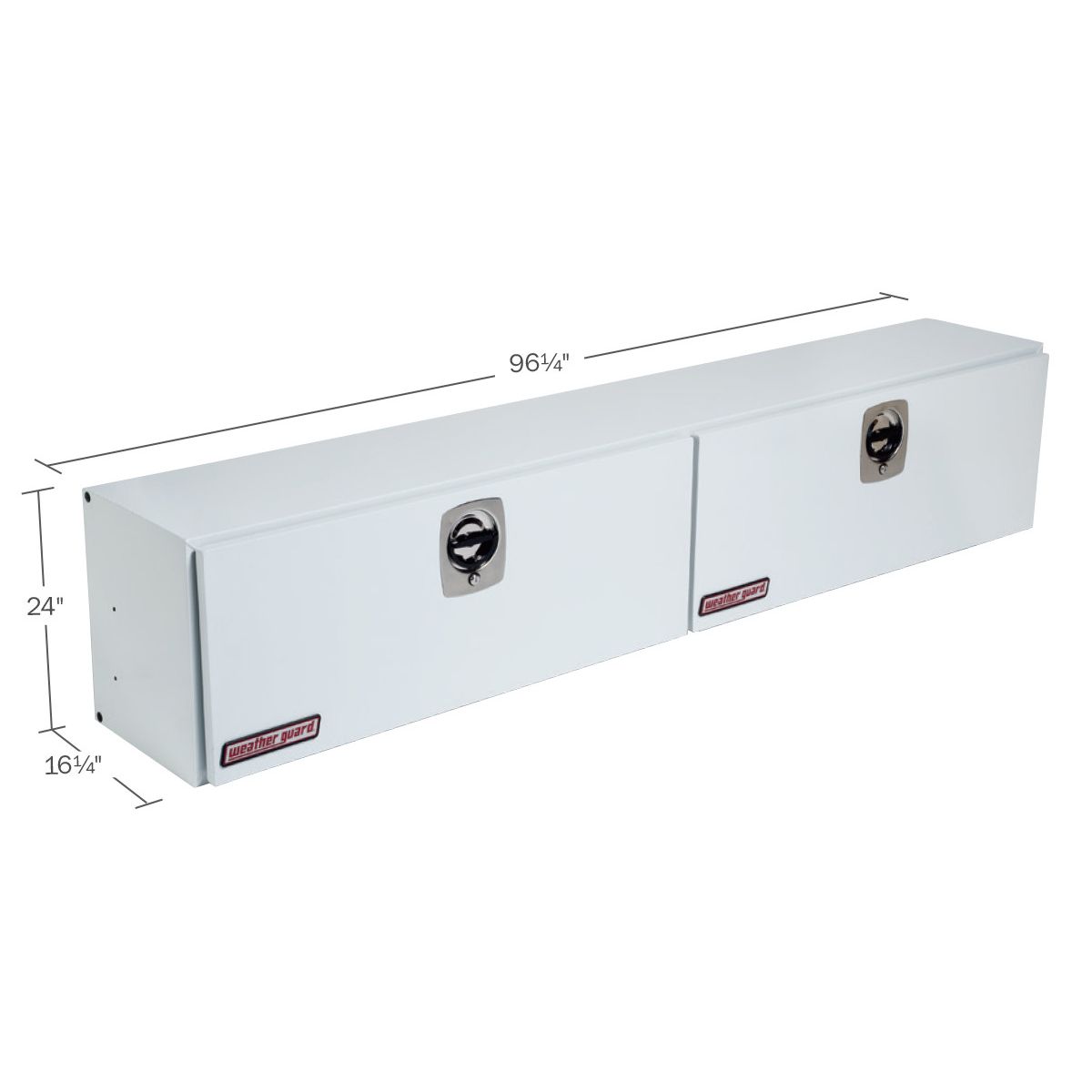 Weather Guard Steel Top Mount Box - 96.25-in x 16.25-in x 24-in - White - 297-3-02