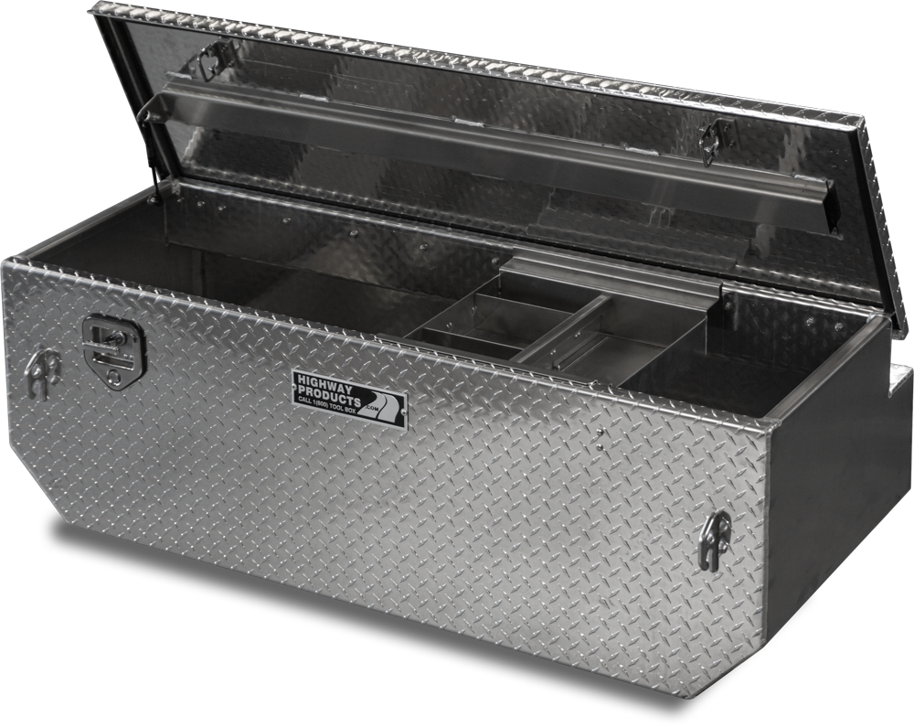 Highway Products 60 x 19.5 x 21-in. 5th Wheel Tool Box with Diamond Plate Lid, Diamond Plate Base - 3022-002