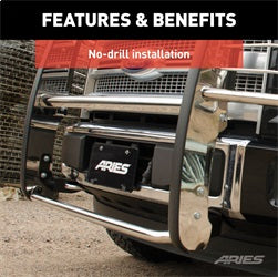 ARIES 1.5-in Polished Stainless Steel Grille Guard for Ford F-150 (2015-2024) - 3071-2