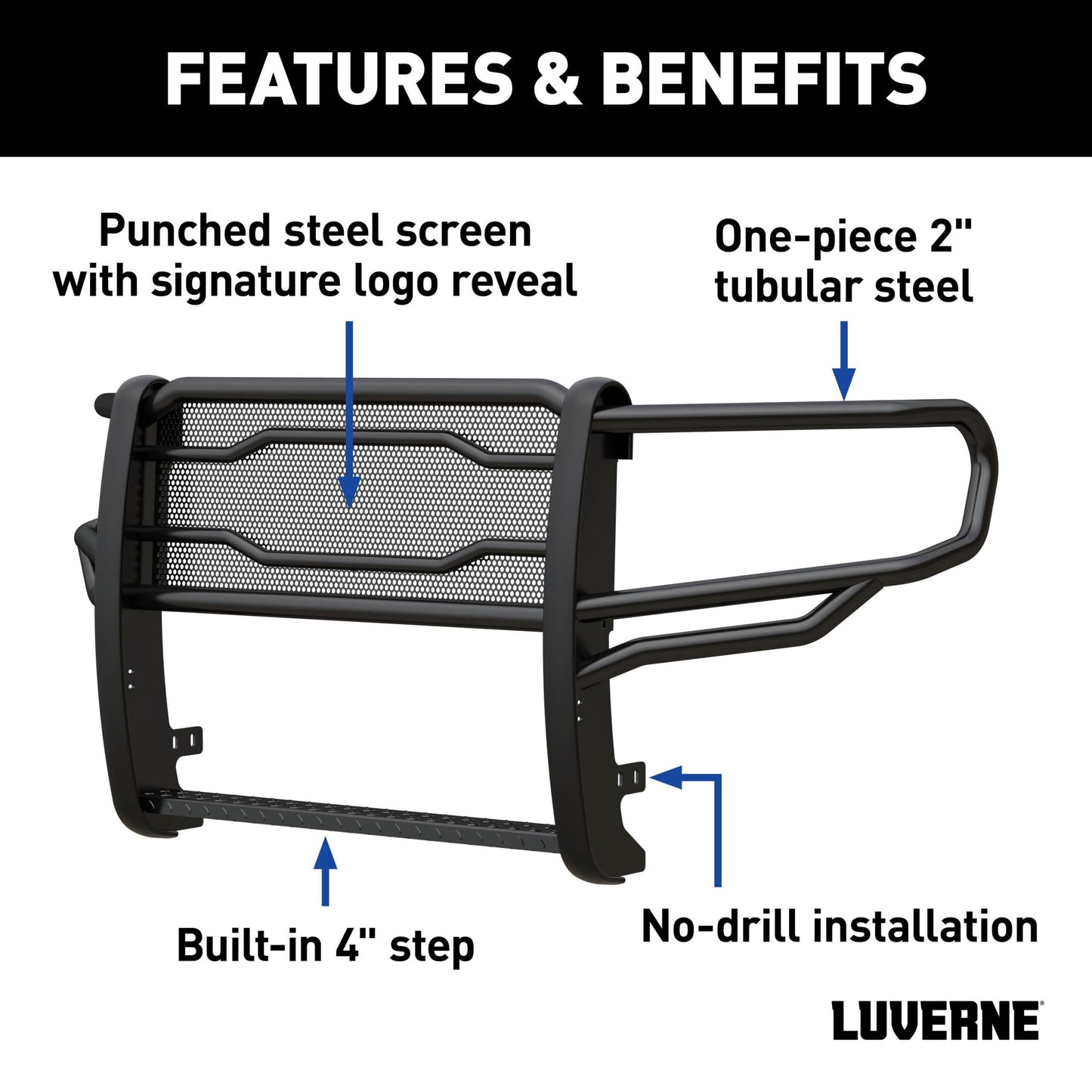 Luverne Prowler Max Black Steel Grille Guard, Select Ram 1500