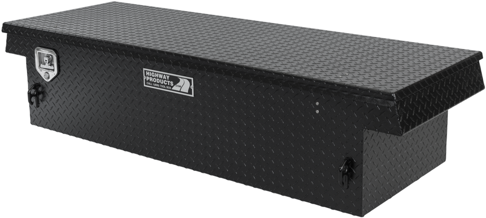 Highway Products 70 x 16 x 20-in. Single Lid Saddle Tool Box with Plate Base, Plate Lid - 3222-001-BK62