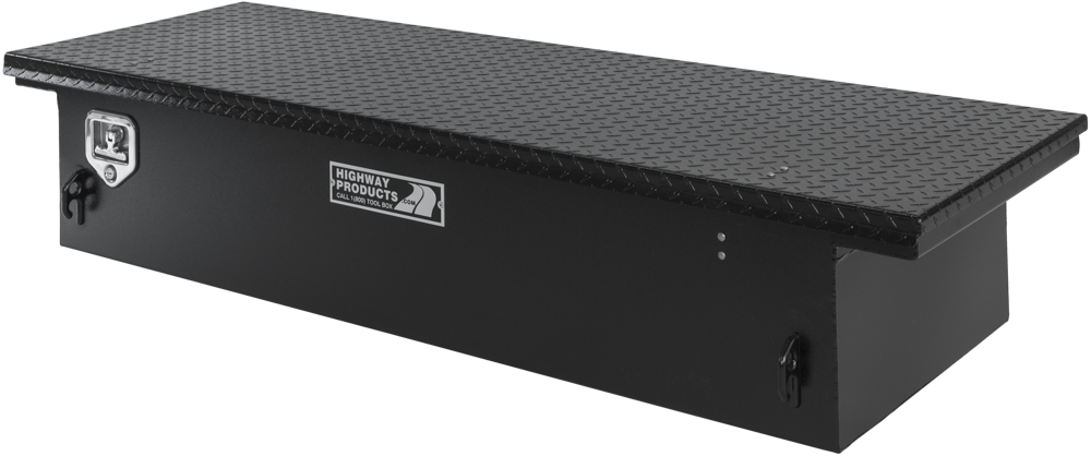 Highway Products 70 x 13.5 x 20-in. Low Profile Tool Box with Smooth Black Base, Diamond Plate Lid - 3312-001-BK62
