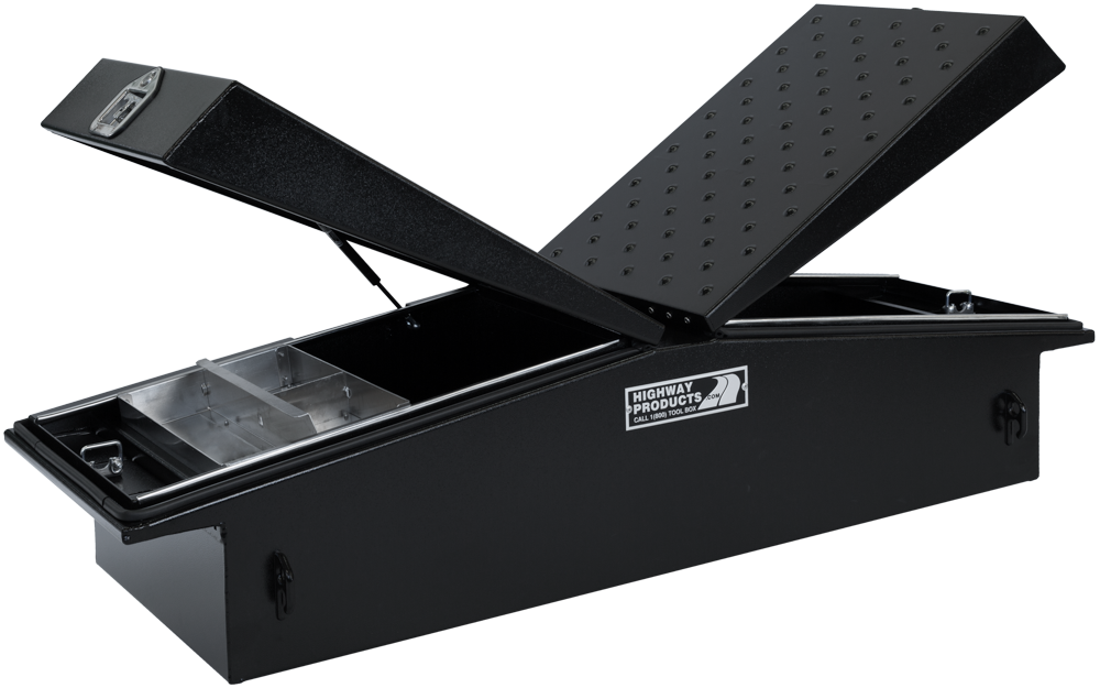 Highway Products 71 x 16 x 23-in. Gull Wing Tool Box with Smooth Black Base, Gladiator Lid - 3412-013-BK62