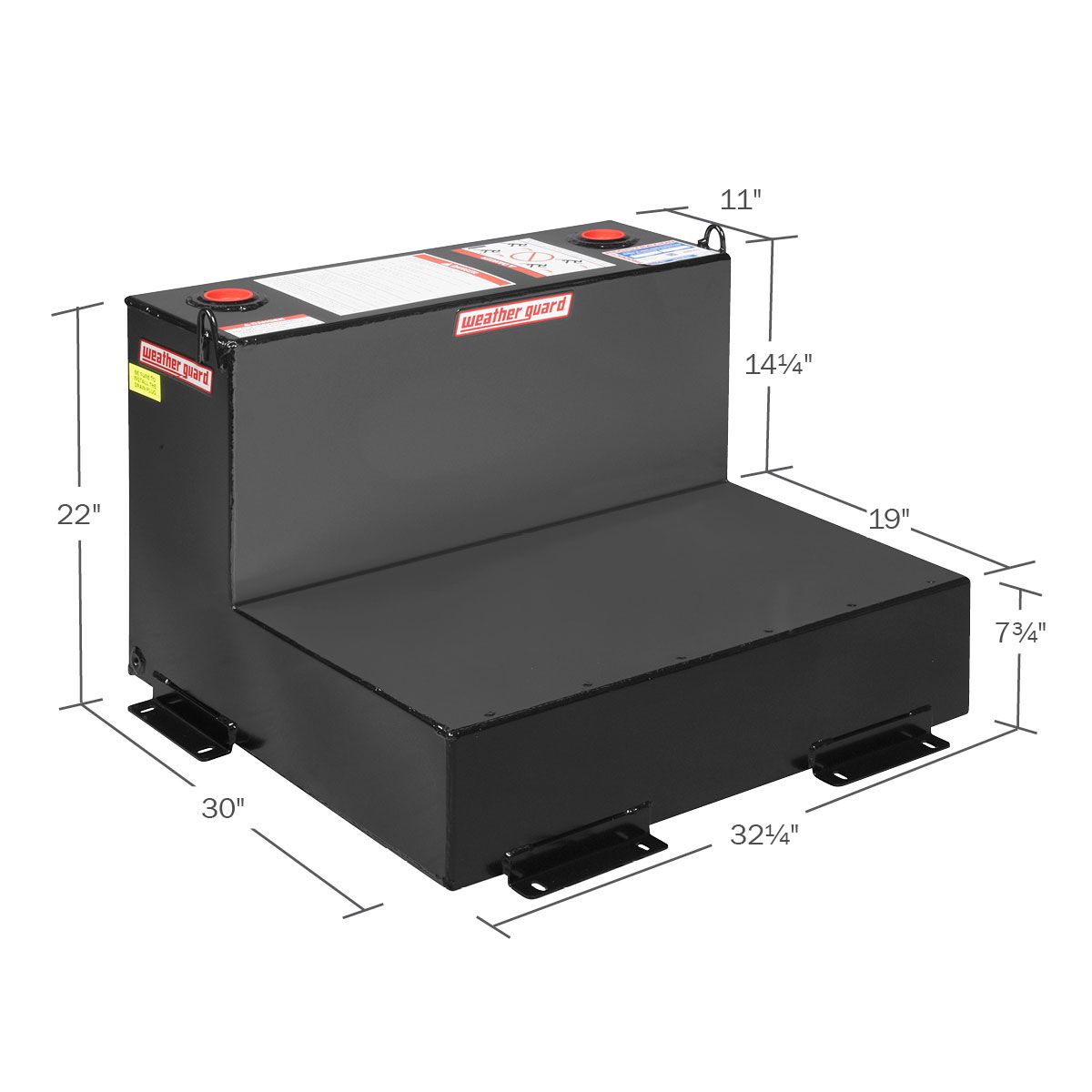 Weather Guard 50-Gallon L-Shape Steel Transfer Tank Gloss Black 350-5-02