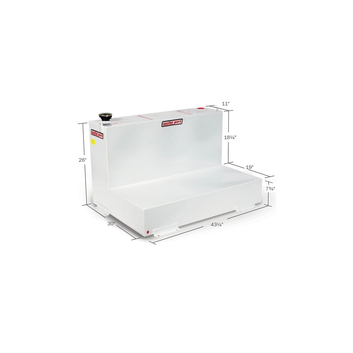 Weather Guard 75-Gallon L-Shape Steel Transfer Tank White 352-3-02