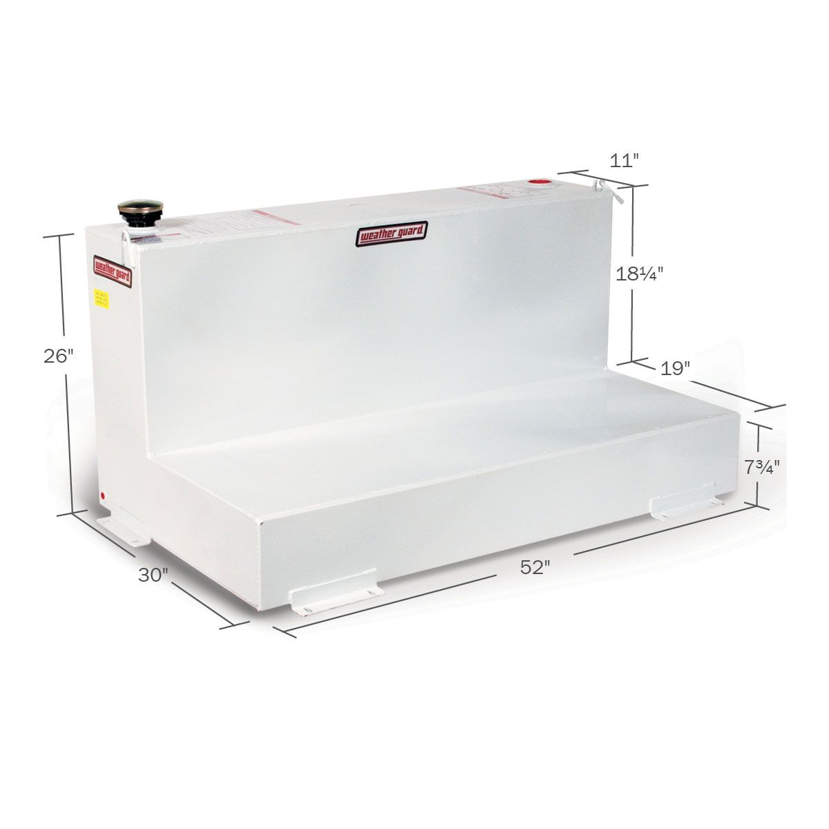 Weather Guard 90-Gallon L-Shape Steel Transfer Tank White 354-3-02