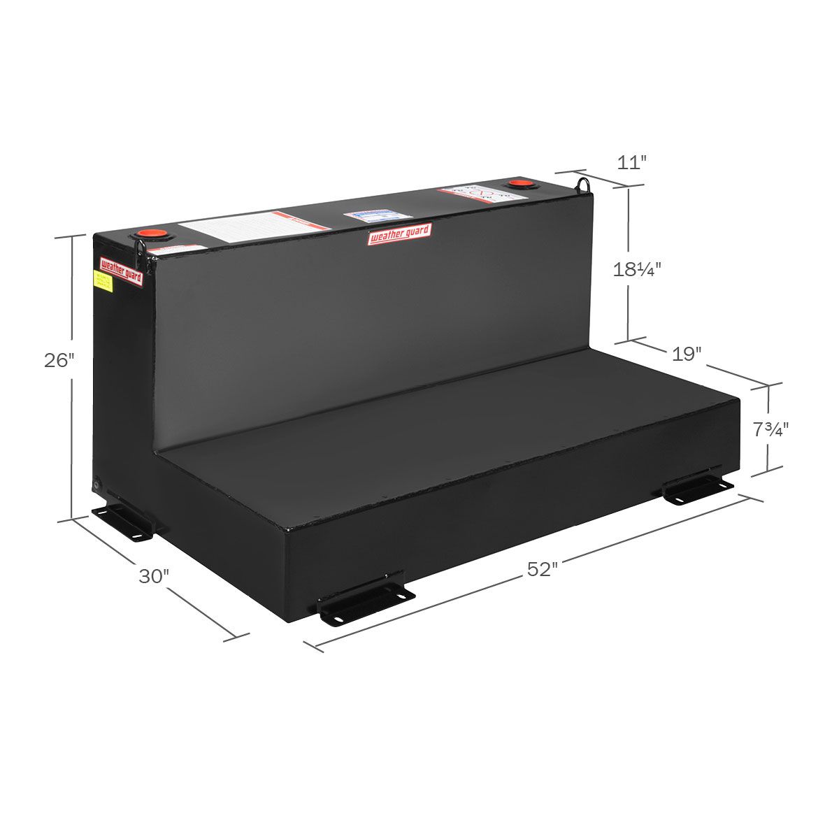 Weather Guard 90-Gallon L-Shape Steel Transfer Tank Gloss Black 354-5-02