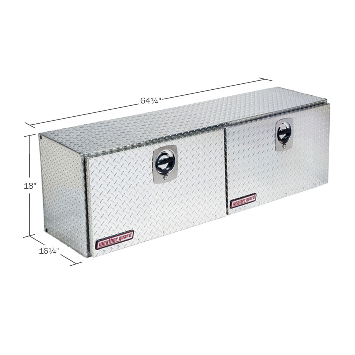 Weather Guard Aluminum Top Mount Box - 64.25-in x 16.25-in x 18-in - Aluminum - 365-0-02