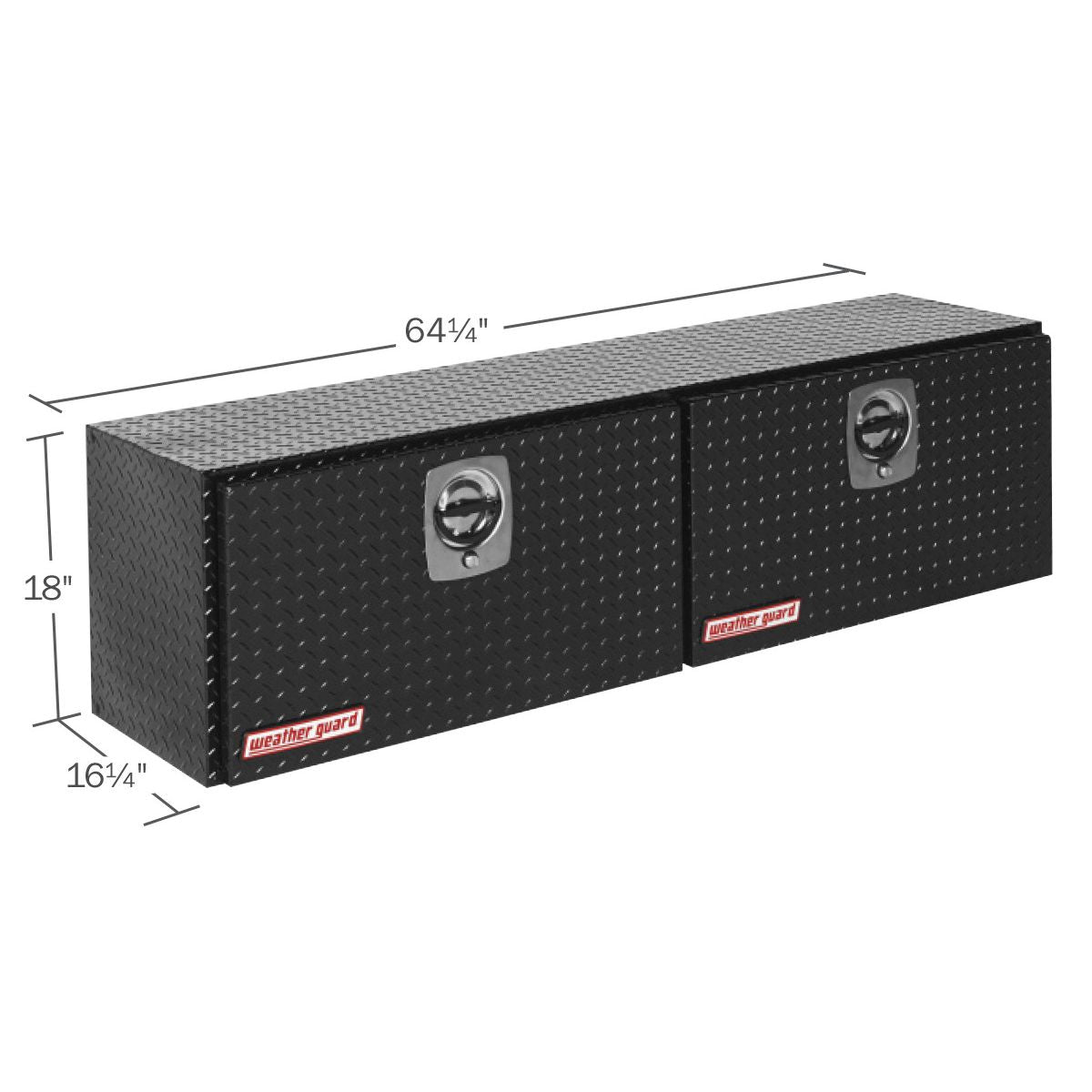 Weather Guard Aluminum Top Mount Box - 64.25-in x 16.25-in x 18-in - Gloss Black - 365-5-02