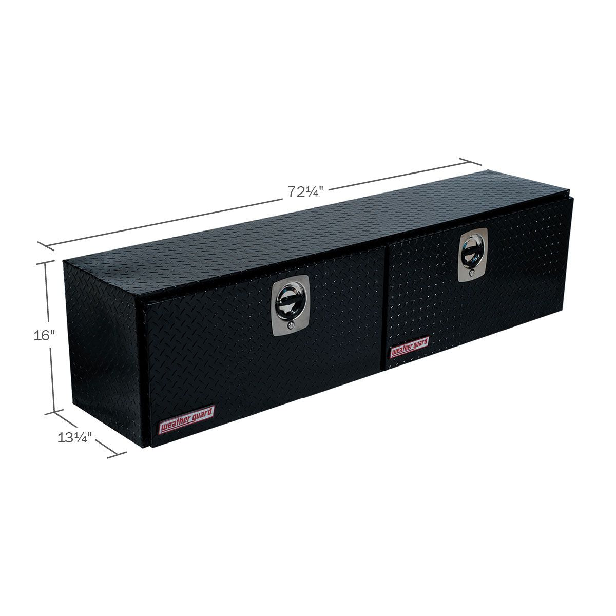 Weather Guard Aluminum Top Mount Box - 72.25-in x 13.25-in x 16-in - Gloss Black - 372-5-02