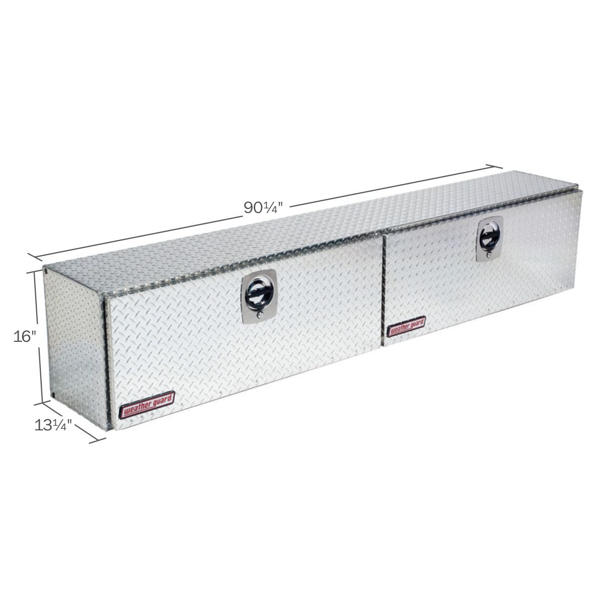Weather Guard Aluminum Top Mount Box - 90.25-in x 13.25-in x 16-in - Aluminum - 390-0-02