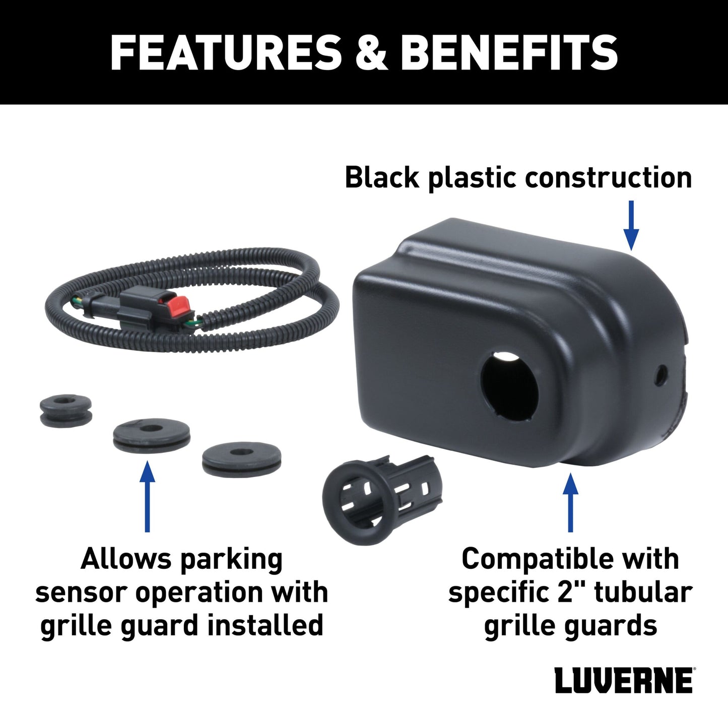 Luverne 2" Tubular Grille Guard Parking Sensor Relocation Kit