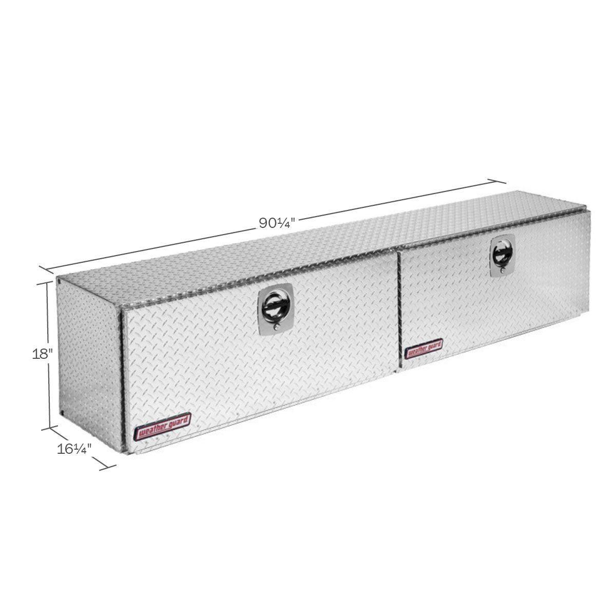 Weather Guard Aluminum Top Mount Box - 90.25-in x 16.25-in x 18-in - Aluminum - 391-0-02
