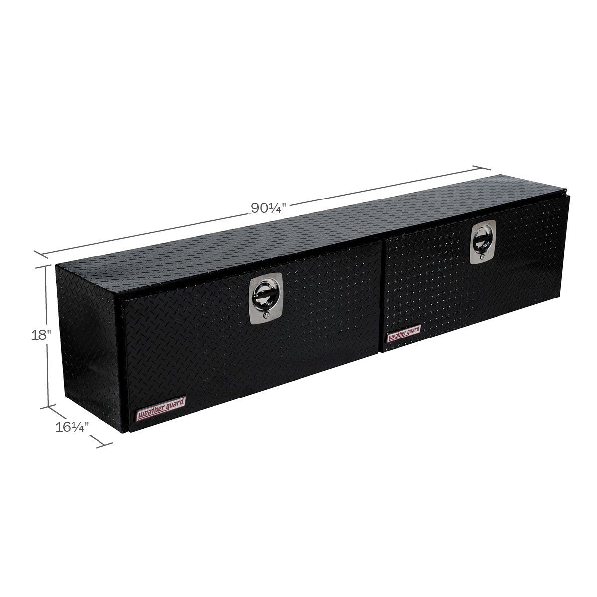 Weather Guard Aluminum Top Mount Box - 90.25-in x 16.25-in x 18-in - Gloss Black - 391-5-02