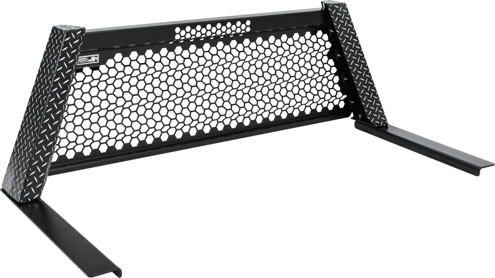 Highway Products Honeycomb Headache Rack Full Wave, Leopard Upright, Smooth Black Center, Size 4 - 4012-036-BK62S