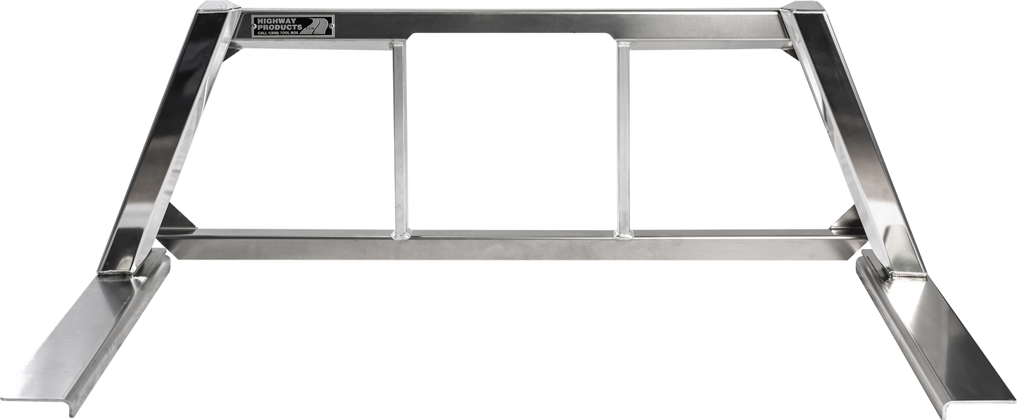 Highway Products Honeycomb Headache Rack Open Post, Polished Aluminum Upright, Smooth Aluminum Center, Size 5 - 4030-058